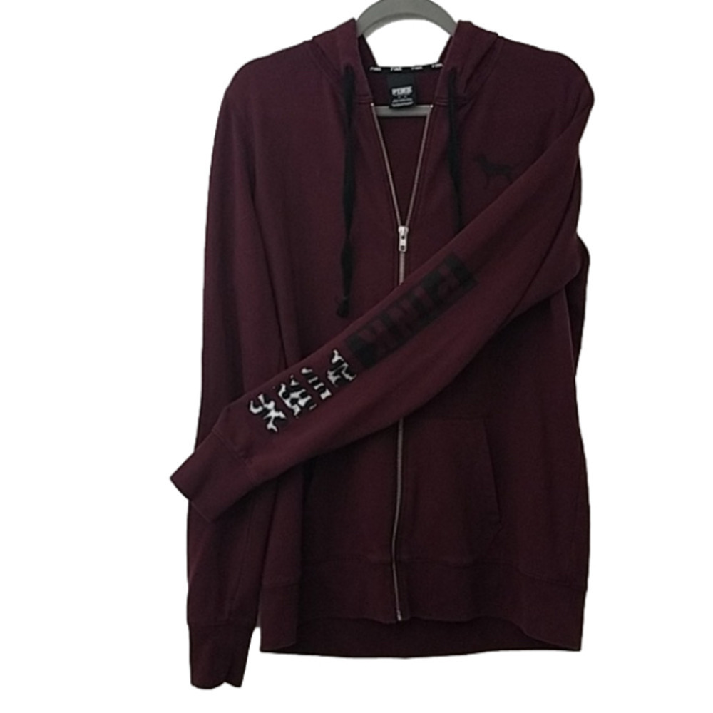 𝅺PINK VS maroon hood sweater graphic M/M animal
